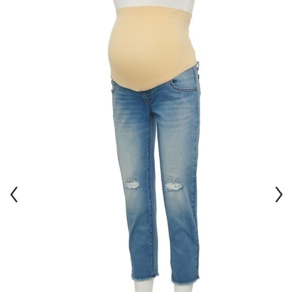Maternity a:glow™ Belly Panel Girlfriend Capri Jeans Size M